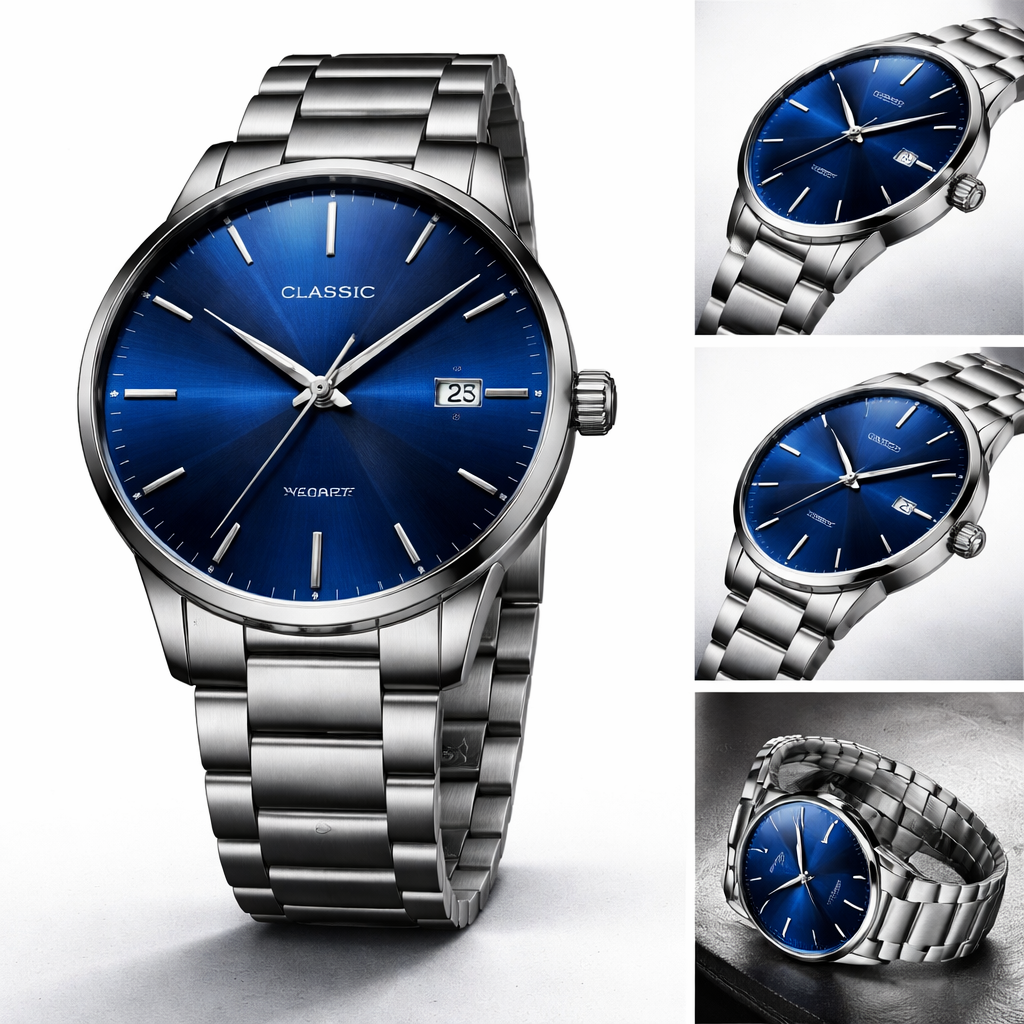 Multiple-angle product images of wristwatch